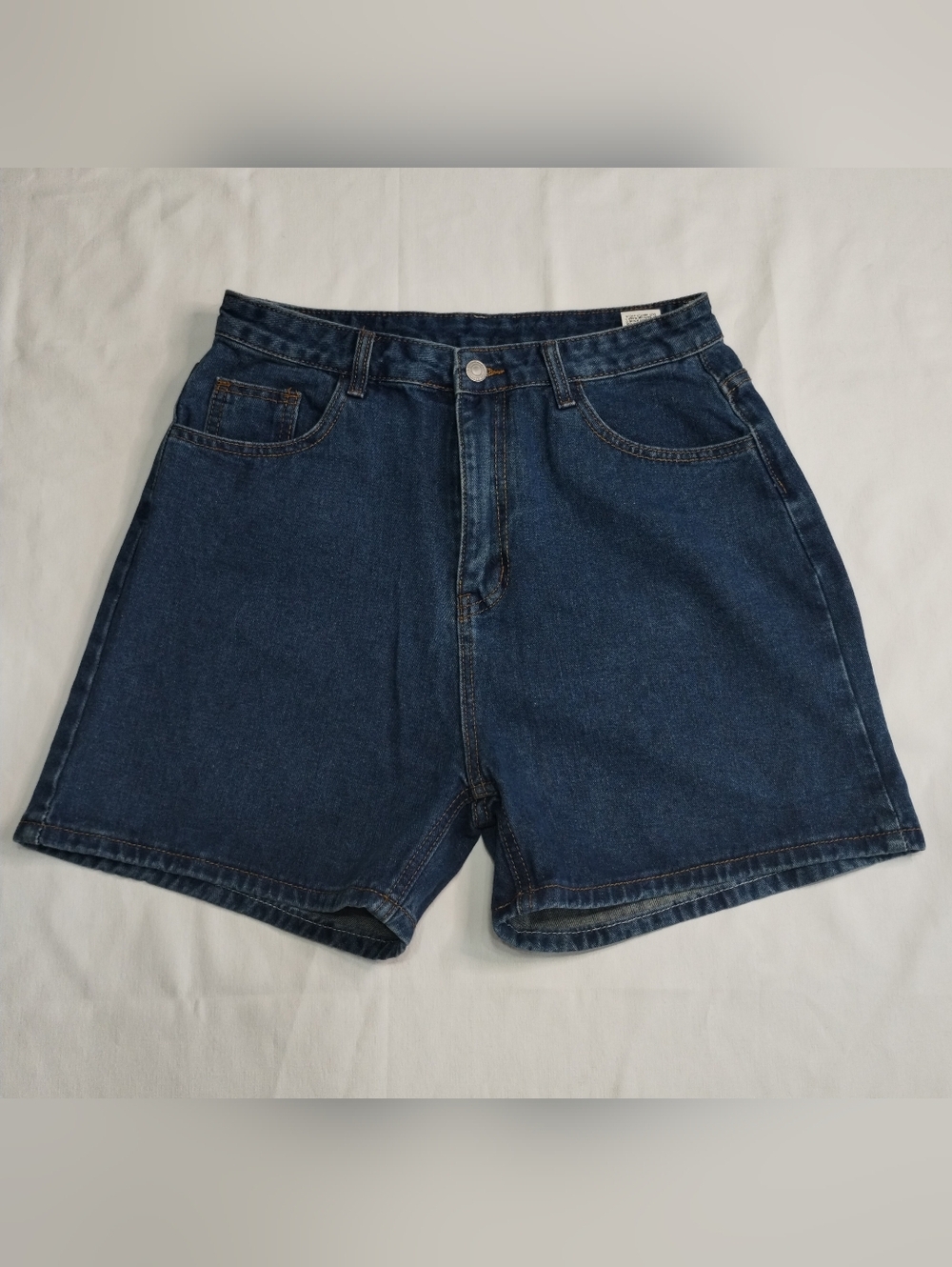 SHEIN Dark Blue High-Waist Denim Shorts